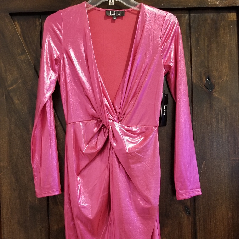 NWT Lulus shimmery pink dress